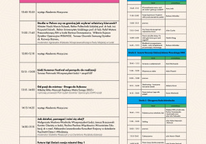 HARMONOGRAM NA CZWARTEK