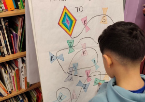 Uczeń rozwiązujący rebus